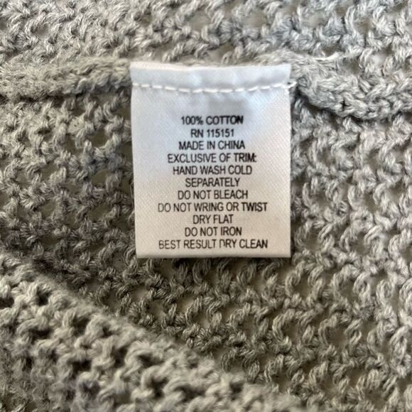 Gianni Bini Gray Duster Long Line Vest Sequin Beaded Waterfall Women Size Large - Picture 8 of 11